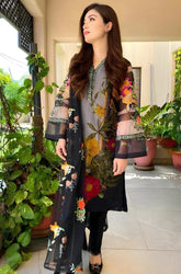 KP236-3PC Lawn Embroidered suit with Chiffon Duppata